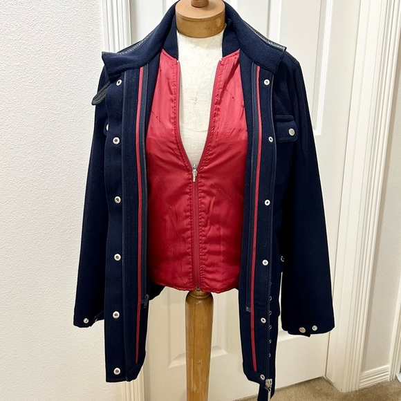 Rare Vtg Tommy Hilfiger Navy Wool Peacoat (2-In-1) Wear Together or Separate - M - Picture 2 of 16